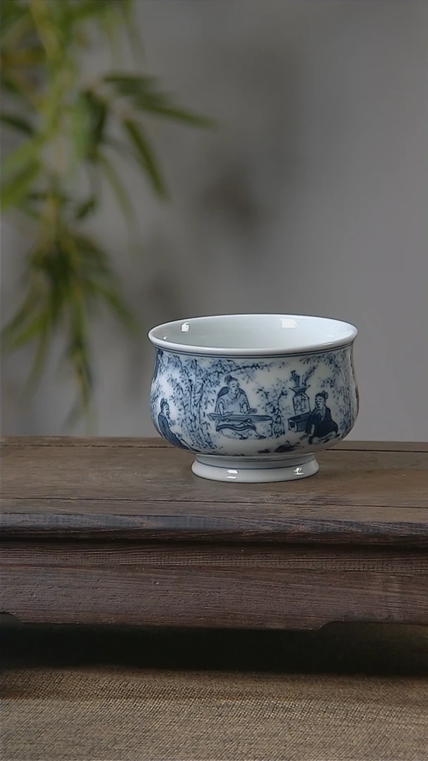 【闪购商品】折葵非器手工手绘竹林七贤炉式杯