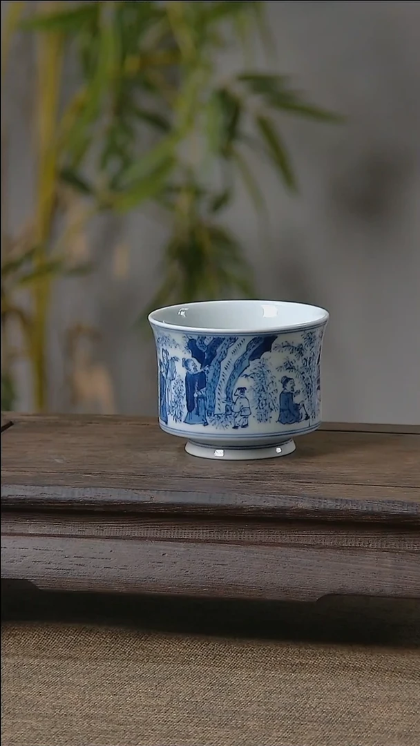 【闪购商品】折葵非器手工手绘竹林七贤小高足杯