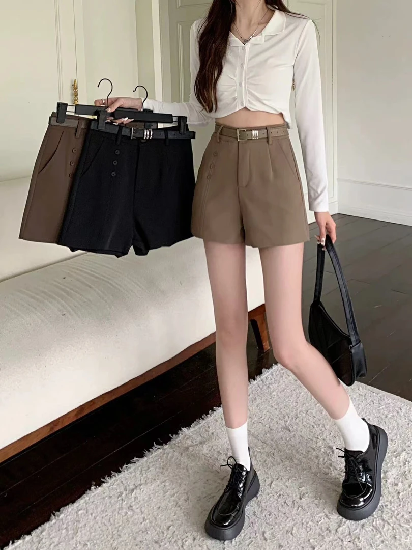6308#设计感a字气质显瘦西装短裤【直播间为准】D1-4裤长36
