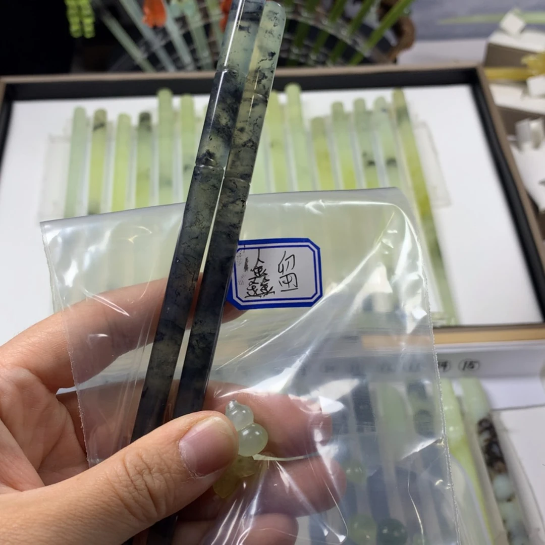 【闪购商品】蛇纹石玉发饰未镶嵌