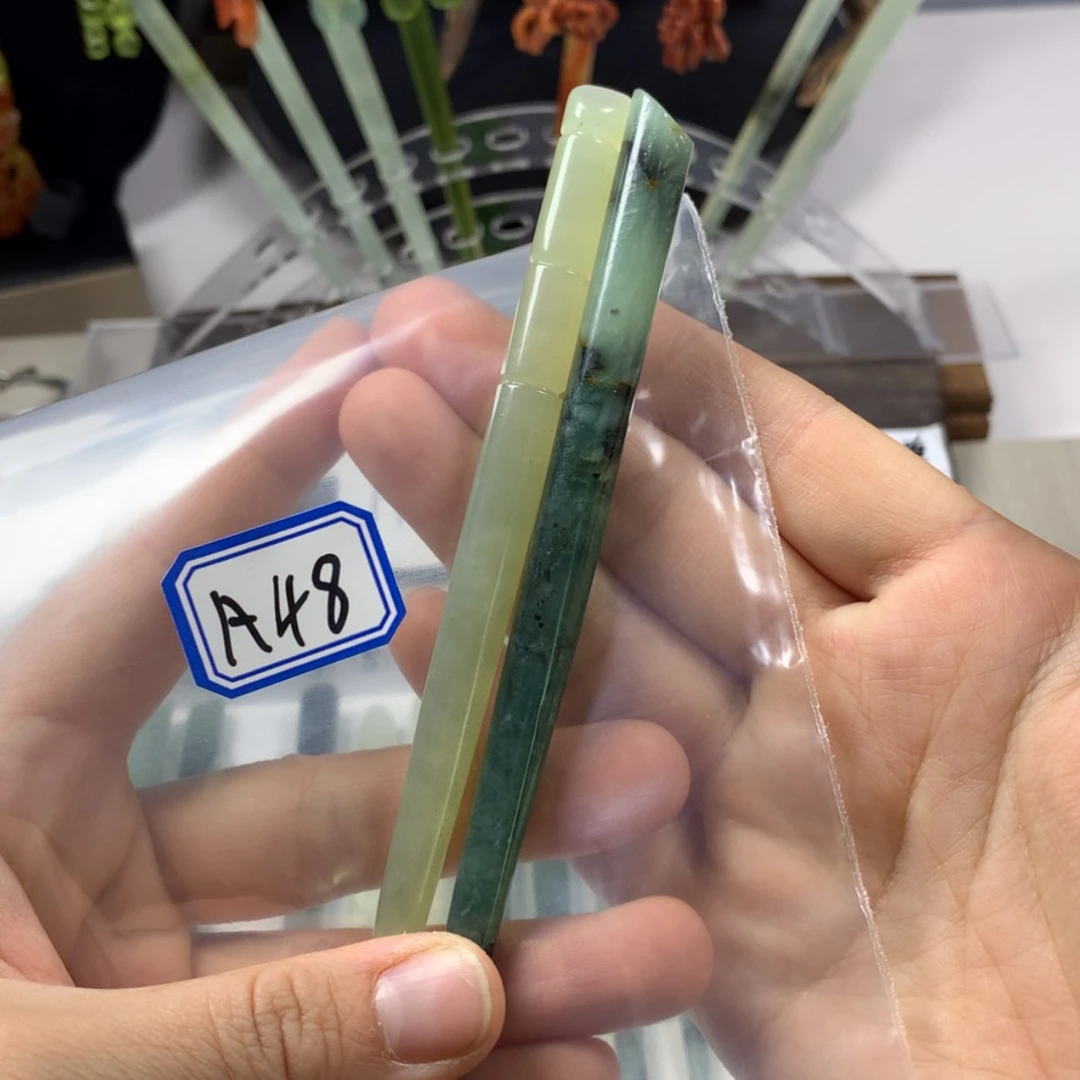 【闪购商品】蛇纹石玉发饰未镶嵌辻*?