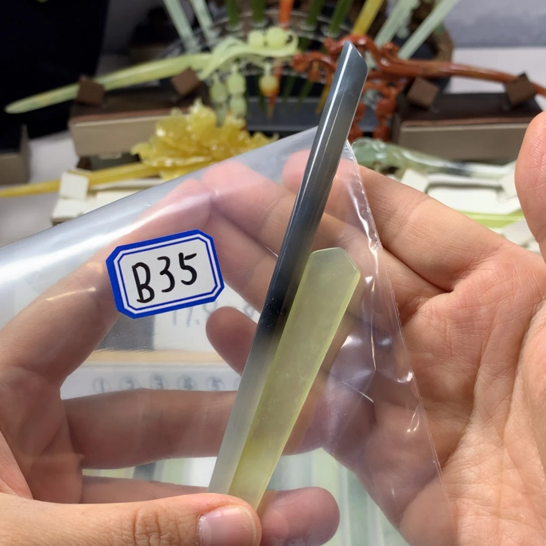 【闪购商品】蛇纹石玉发饰未镶嵌萝****）