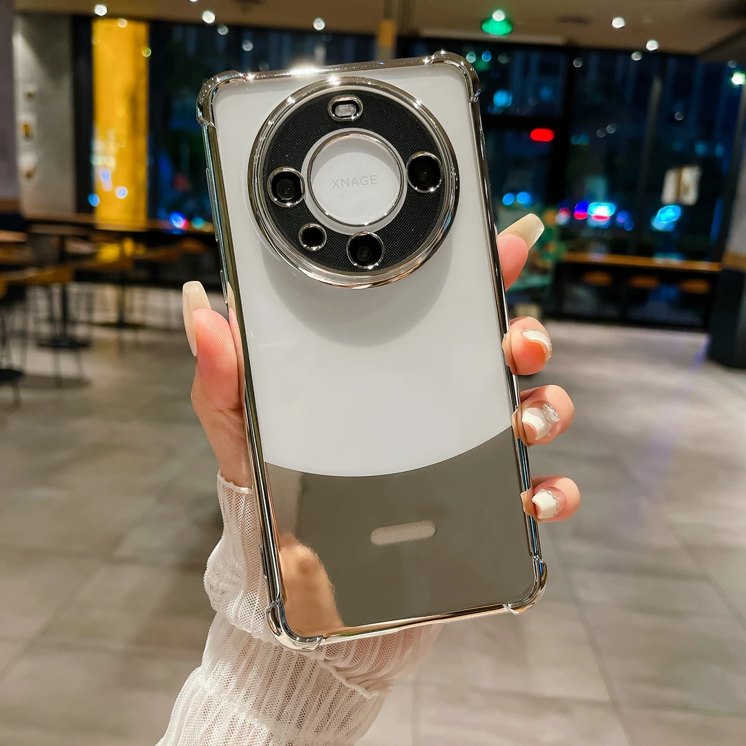 适用华为mate60Pro+手机壳60Pro四角气囊防摔mate60电镀透明软壳