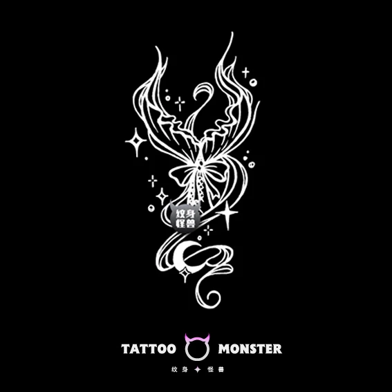 草本刺青美人鱼贴纸防水持久手臂贴草本纹身图案女半永久纹身手部