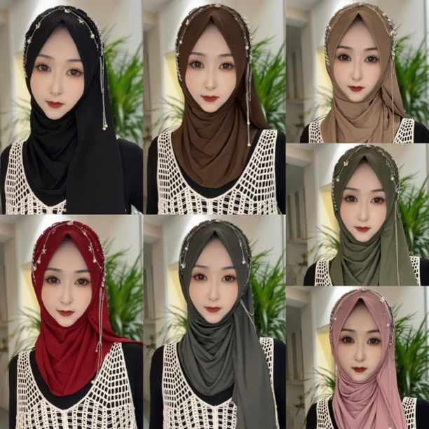 仙、公主风流苏水晶麻绕巾纱巾