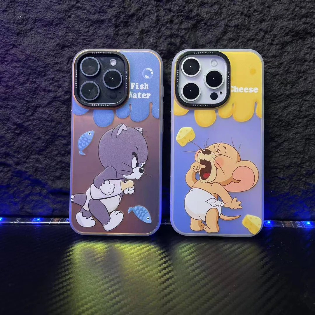 情侣猫-IMD极光镭射潮牌卡通爆款个性创意男款适用苹果华为手机壳