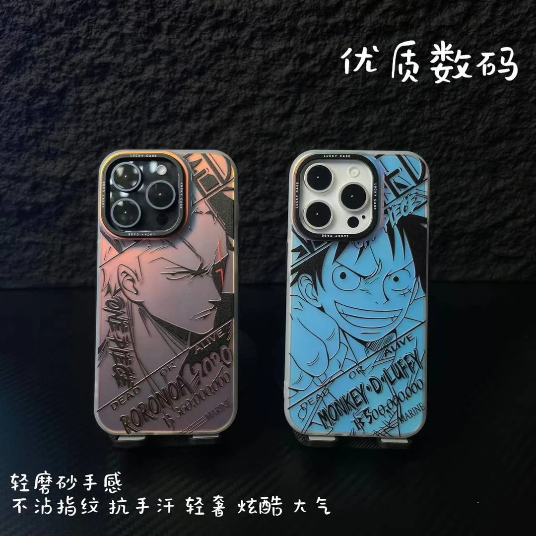 素描索隆-IMD极光镭射爆款卡通炫酷潮牌个性男适用苹果华为手机壳
