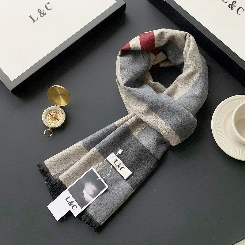 礼盒装男士围巾冬季韩版格子百搭男款围脖送礼物生日礼物新款男生