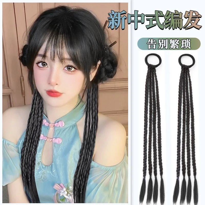 发型辫子女马尾新中式仿真发鱼骨麻花辫网红拳击辫自然甜酷假辫子