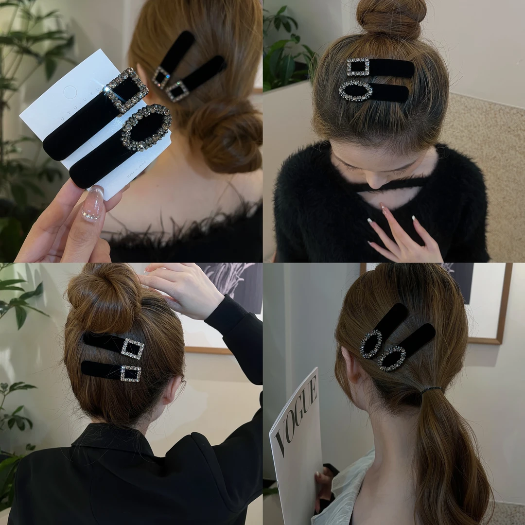 新款发夹发卡女孩刘海夹水鉆BB夹小香风气质时尚黑色秋冬ins网红