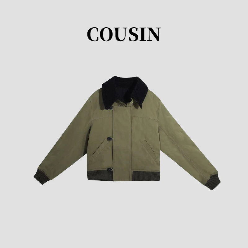 【D.cousin大表姐】（老钱外套）新雪丽棉挺阔飞行夹克外-35018