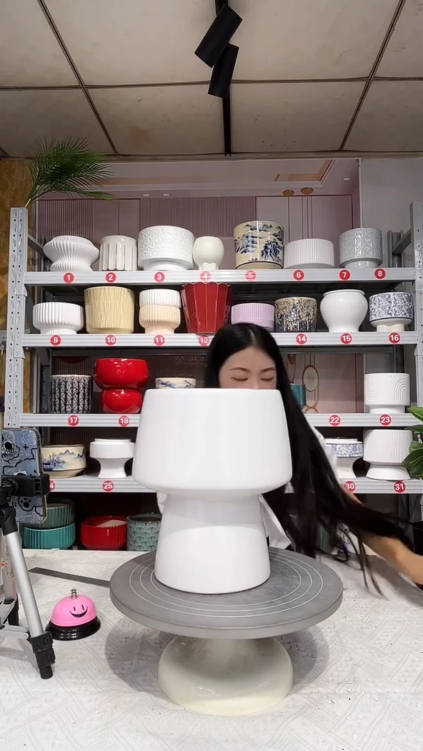 【闪购商品】陶瓷20CM以下高温陶瓷花盆-火锅白小19*25