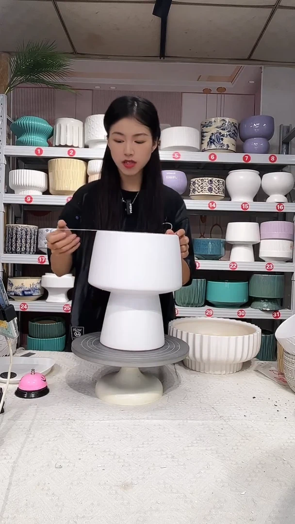 【闪购商品】陶瓷20CM以下高温陶瓷花盆 -火锅白大20*30