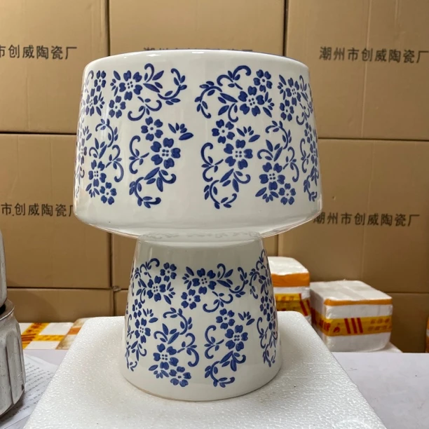 中国风青花钩藤蝴蝶兰陶瓷花盆室内装饰复古绿植阳台落地桌面手绘