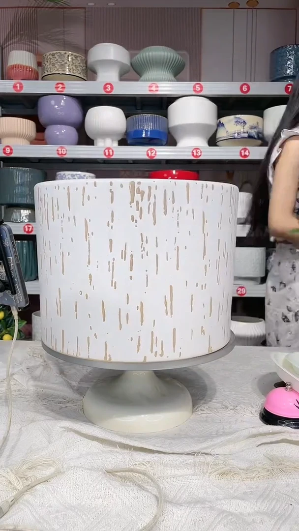 【闪购商品】陶瓷20CM以下高温陶瓷花盆-树皮30*23