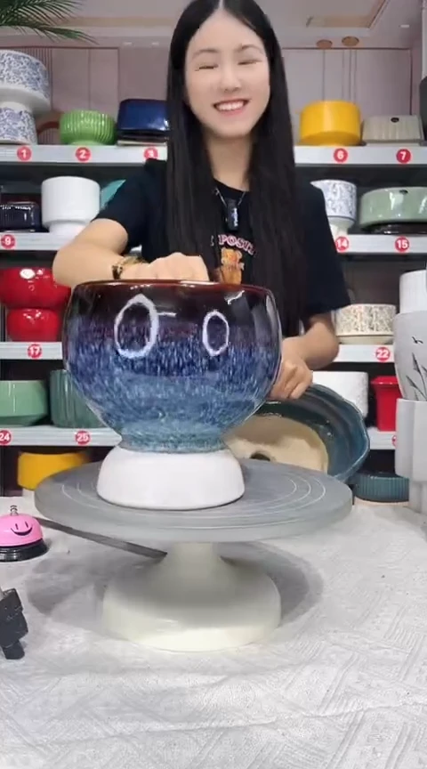 【闪购商品】陶瓷20CM以下高温陶瓷花盆-02星空杯17*18