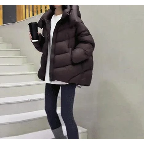 欧洲站2025冬装新款欧货韩版面包服宽松龟背加厚大码羽绒棉服外套