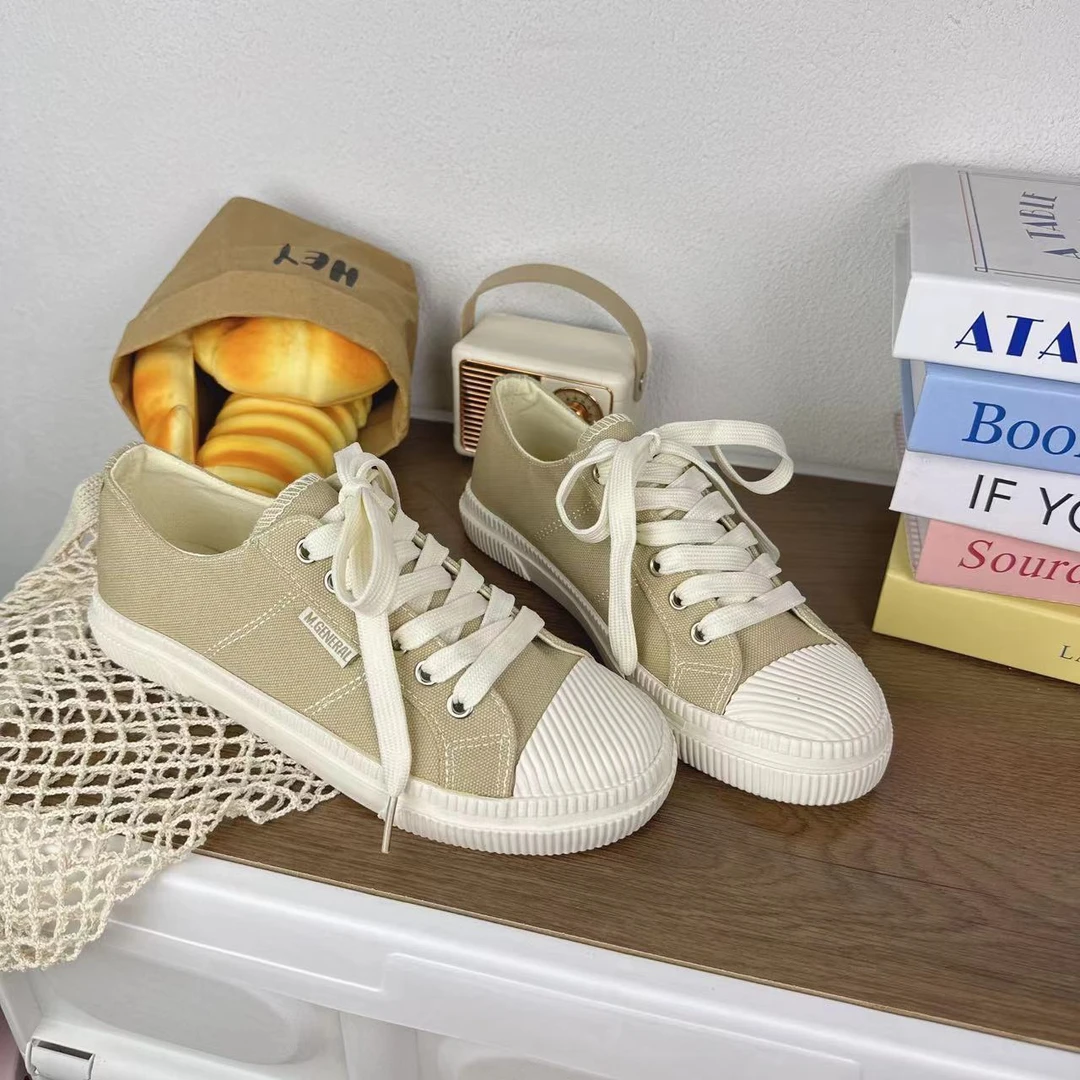 mj-8807卡其秋季新款低帮帆布鞋女韩版百搭时尚学生休闲板鞋女