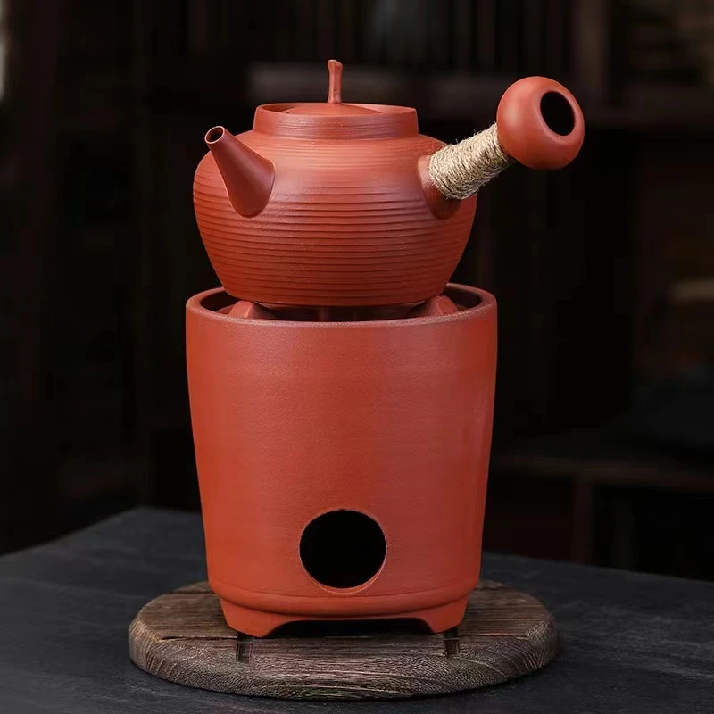 （静萱茶事五周年）砂铫红泥侧把壶初心600ml静雅套