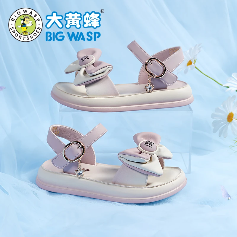 大黄蜂童鞋女童露趾凉鞋夏季儿童公主凉鞋小女孩软底时尚沙滩鞋子