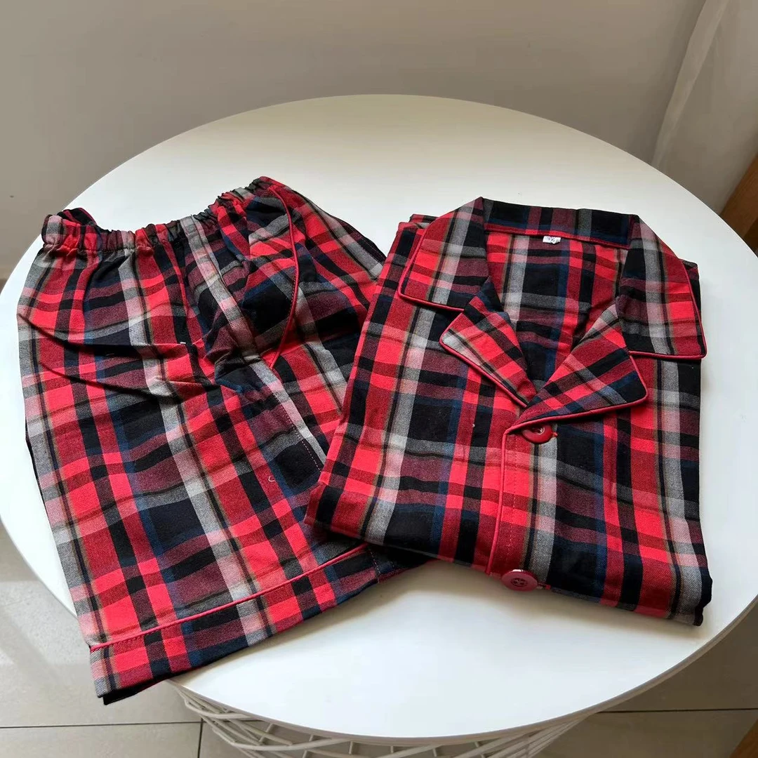 纯棉老粗布居家套装 精梳棉 高温脱水 面料柔软细腻厚实女士男士