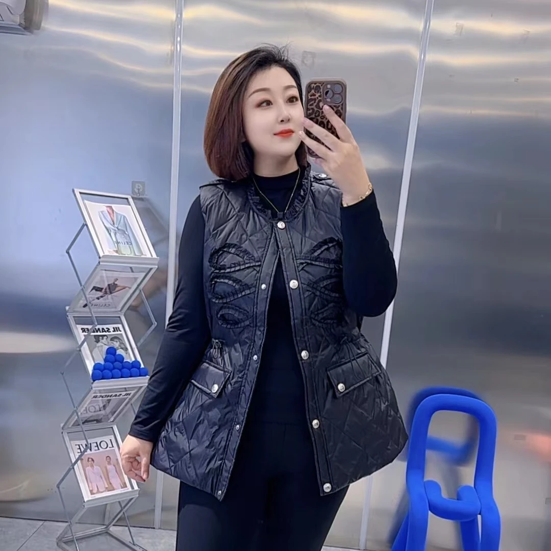 【聪姐推荐】1509时尚木耳边设计感抽腰马夹（衣长77，胸围128）