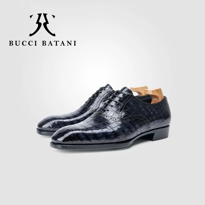 BUCCI BATANIB102手工沿条双缝线圆弧琴底工艺商务正装牛津鞋
