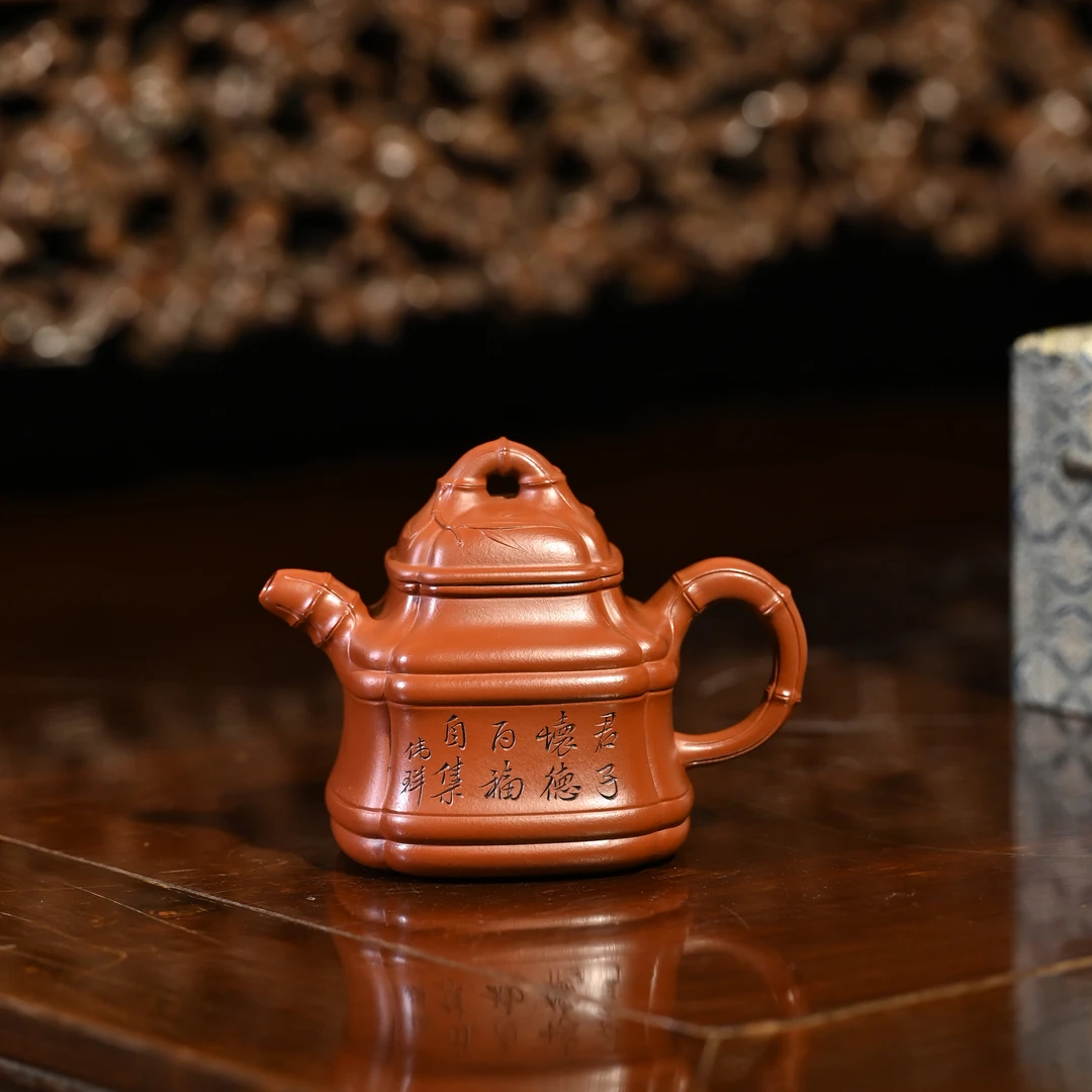 范家壶庄 四方隐角竹鼎(范月红制) 大生大红袍 310cc