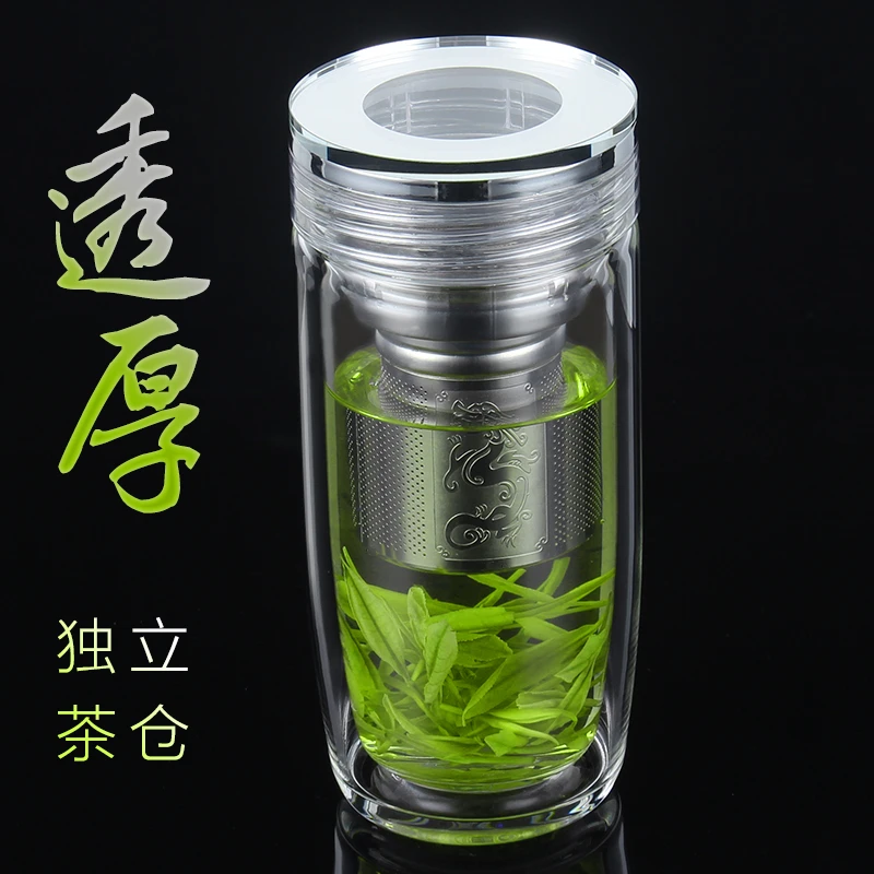 俊范高档单层玻璃杯男士女加厚大容量水杯子双层泡茶杯鹅蛋杯透明