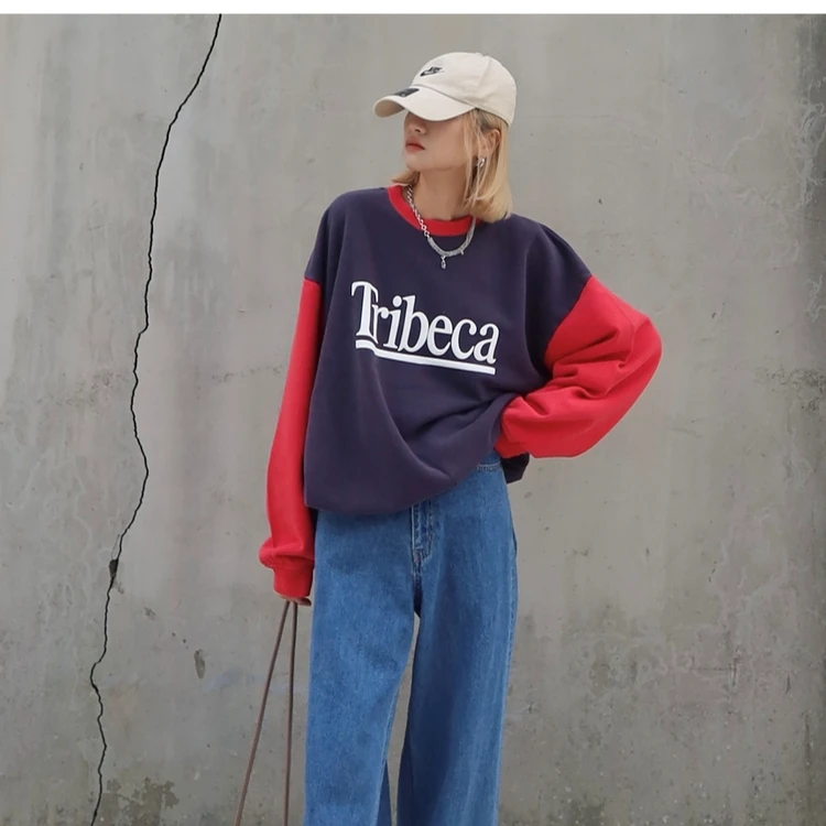 MOUSSY 秋冬时尚休闲宽松字母印花圆领套头卫衣百搭款上衣女