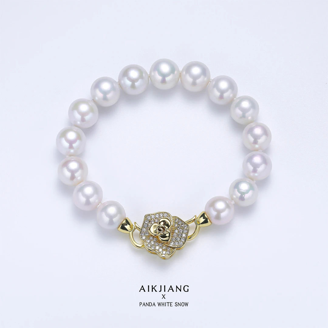 AIKJIANG/爱匠【白总】白雪系列淡水白色9-11mm左右经典满珠手链