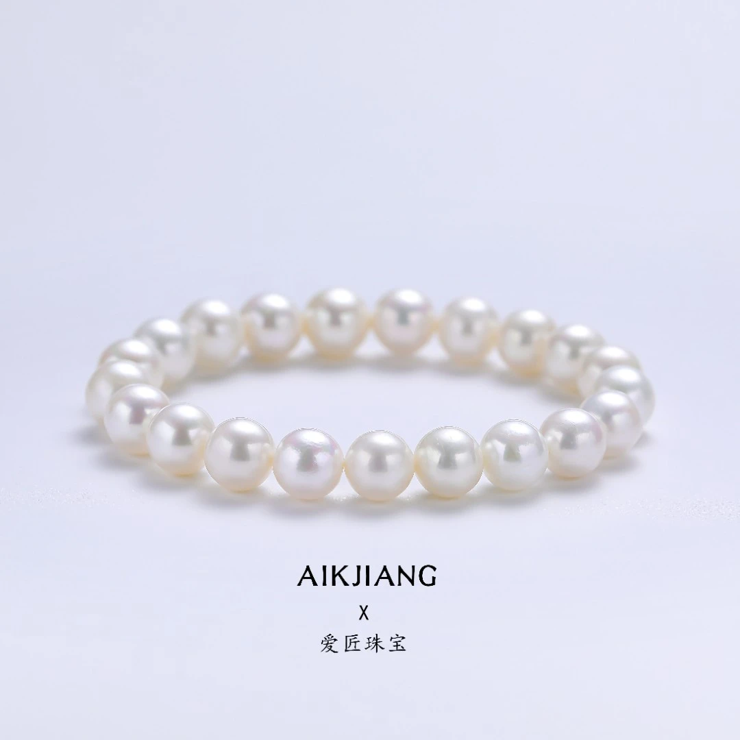 AIKJIANG/爱匠【白总】淡水珍珠简约款弹力绳气质仙女手链8mmAJ百搭