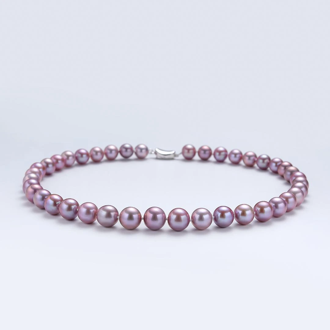 AIKJIANG/爱匠【九紫离火】淡水大点位极光紫珍珠项链8-11mmAJ0542