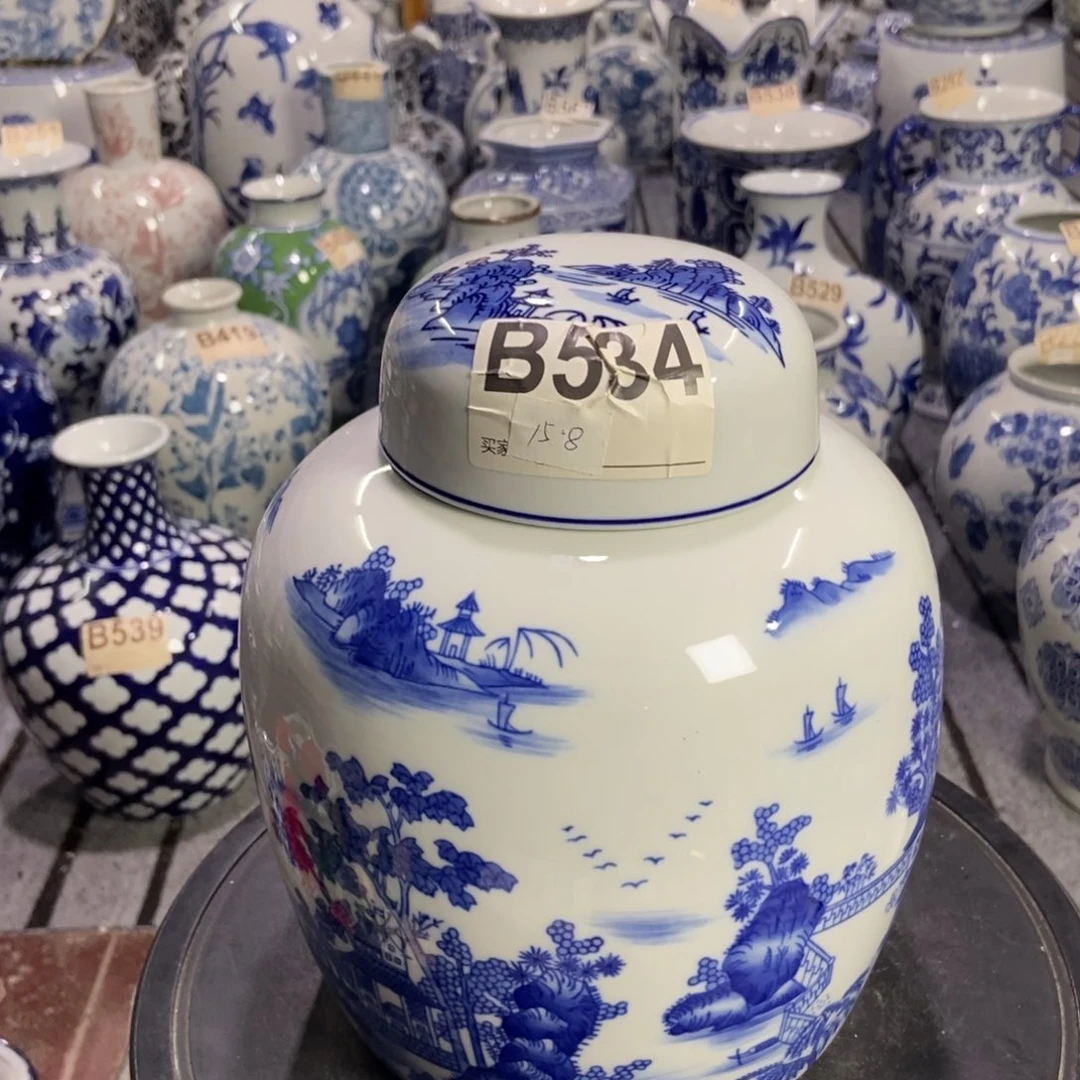 摆件茶叶手绘釉下彩