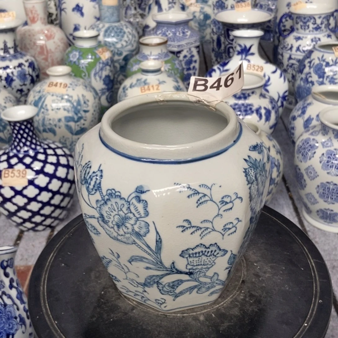 摆件花瓶手绘釉下彩