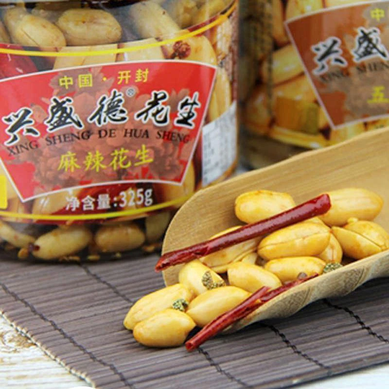 正宗开封兴盛德麻辣花生325g*6河南特产五香藤椒花生米下酒菜礼盒
