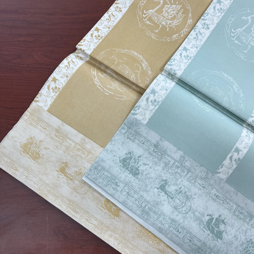 【蜡染七言瓦当对联】四尺对开  一包5张