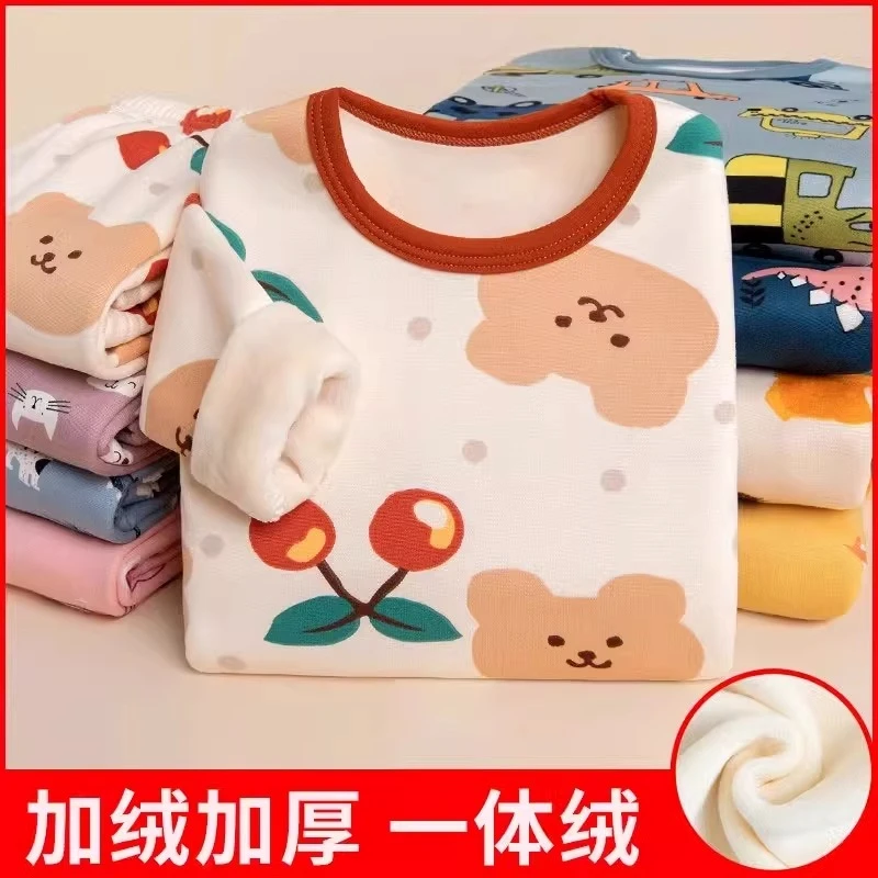 儿童保暖内衣套装加绒加厚秋冬季男童保暖衣套装女童棉毛衫秋衣裤