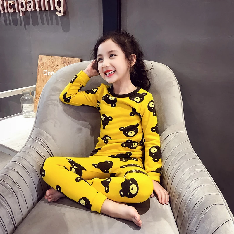 新款儿童保暖内衣套装加绒加厚款冬季棉毛衫女童秋衣秋裤保暖衣