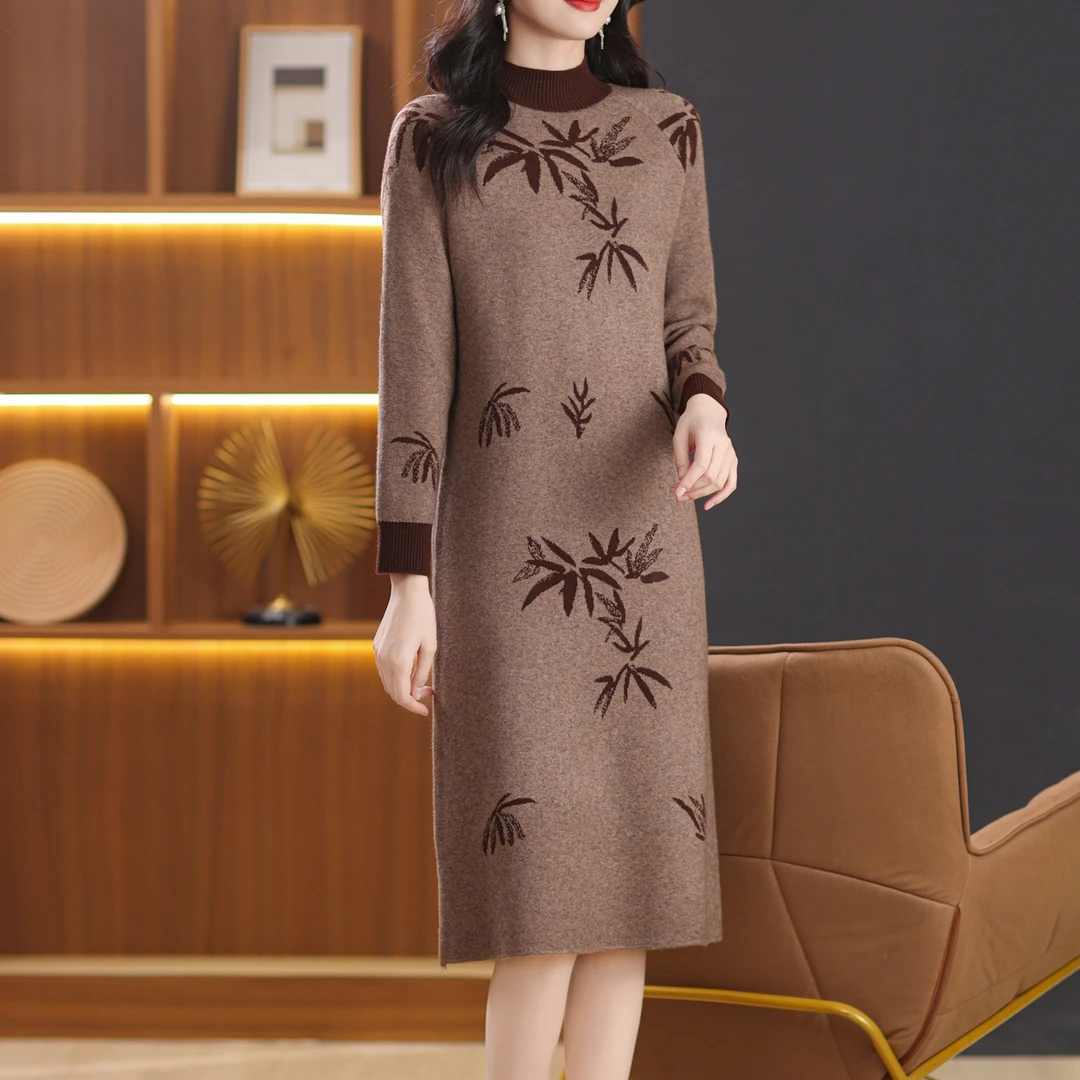 2025新款春季洋气长裙显瘦宽松亲肤气质连衣裙2411-140