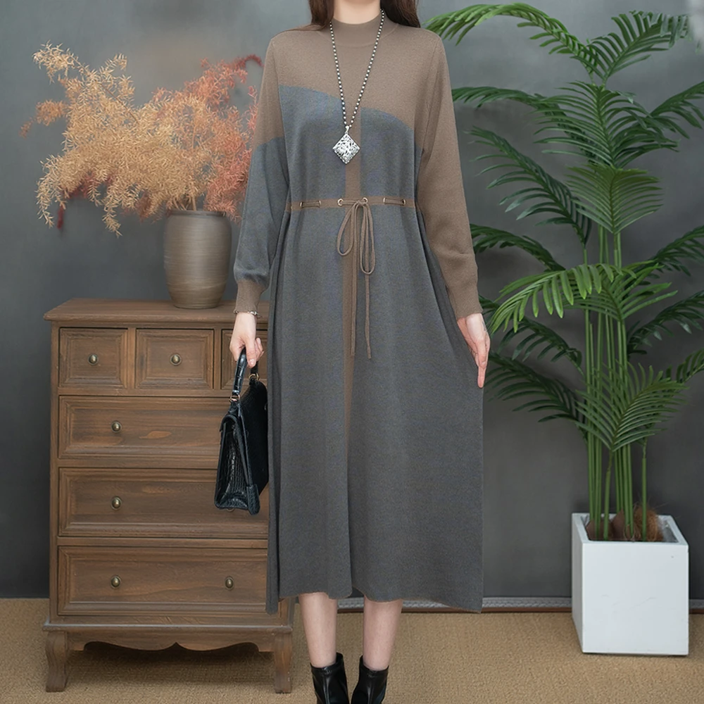 2025新款女时尚气质洋气显瘦毛衣裙连衣裙2407-163