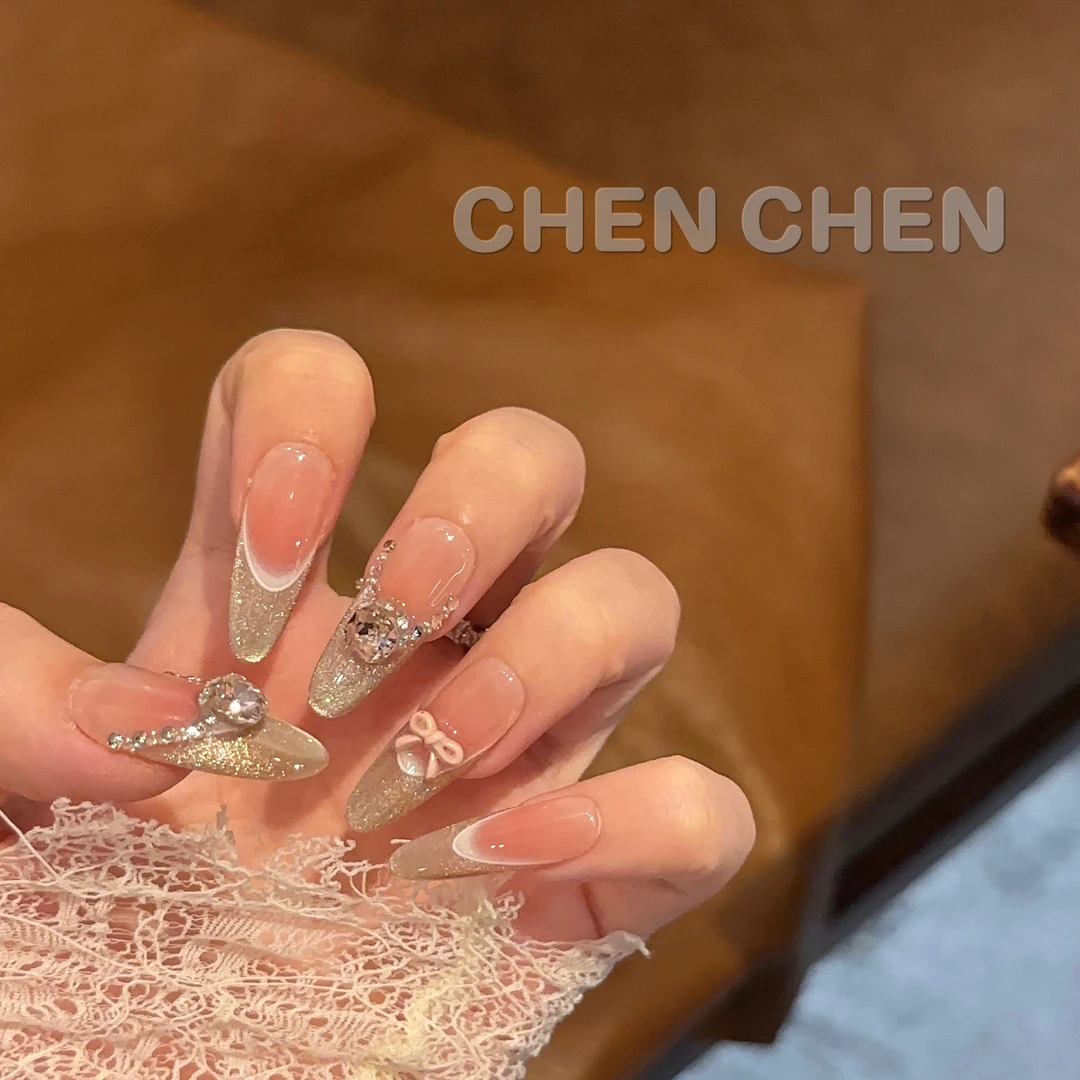 【少女心事】2024纯欲氛围感腮红猫眼手工穿戴甲