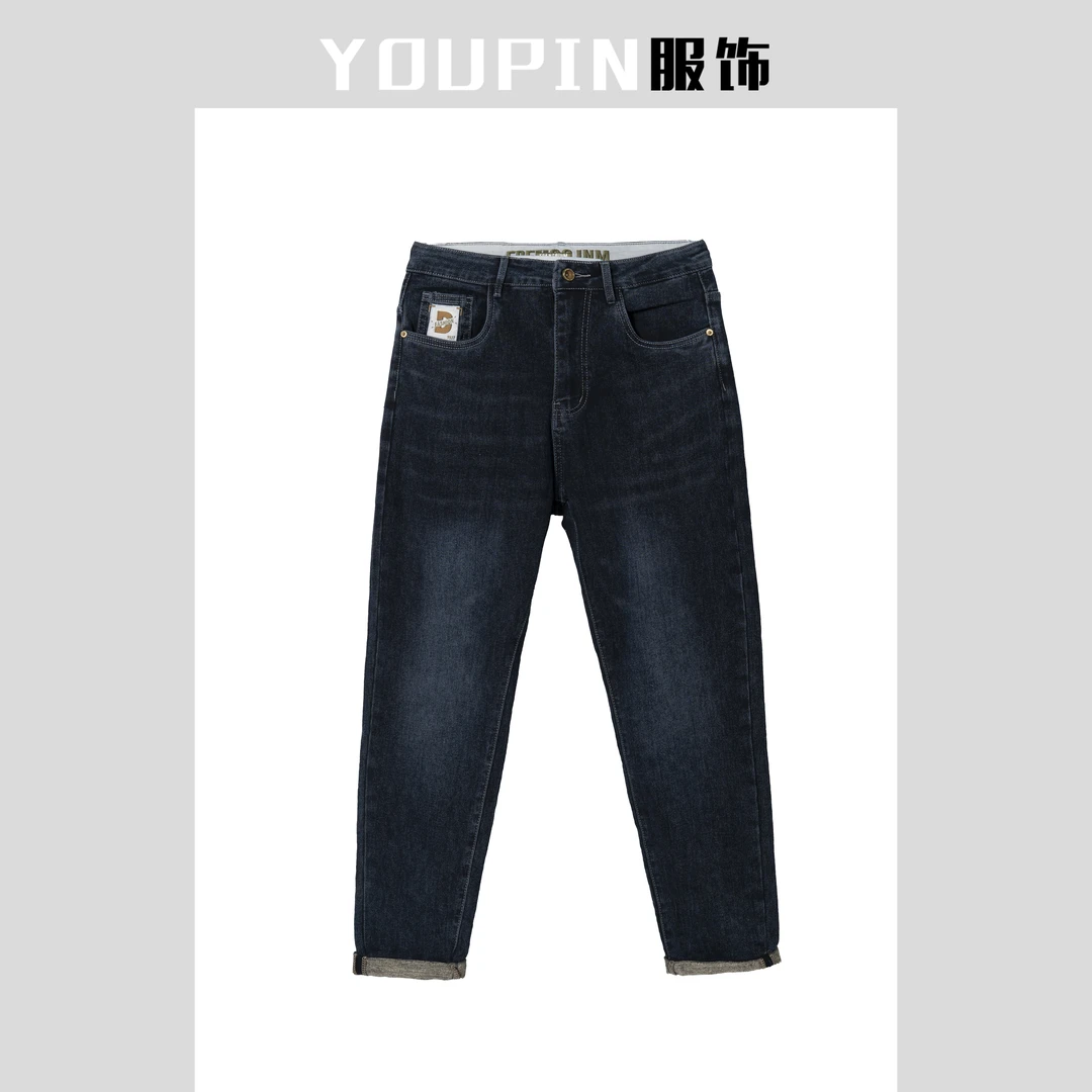 秋冬男士直筒时尚休闲百搭复古潮流水洗牛仔裤YY9653