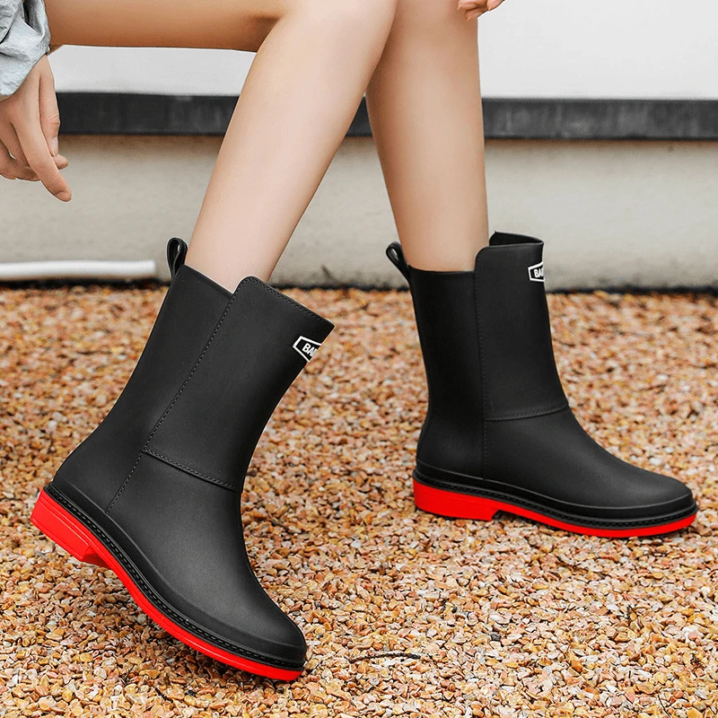 喆星雨鞋防滑耐磨女款水鞋加绒保暖百搭外穿时尚厨房洗衣服胶鞋