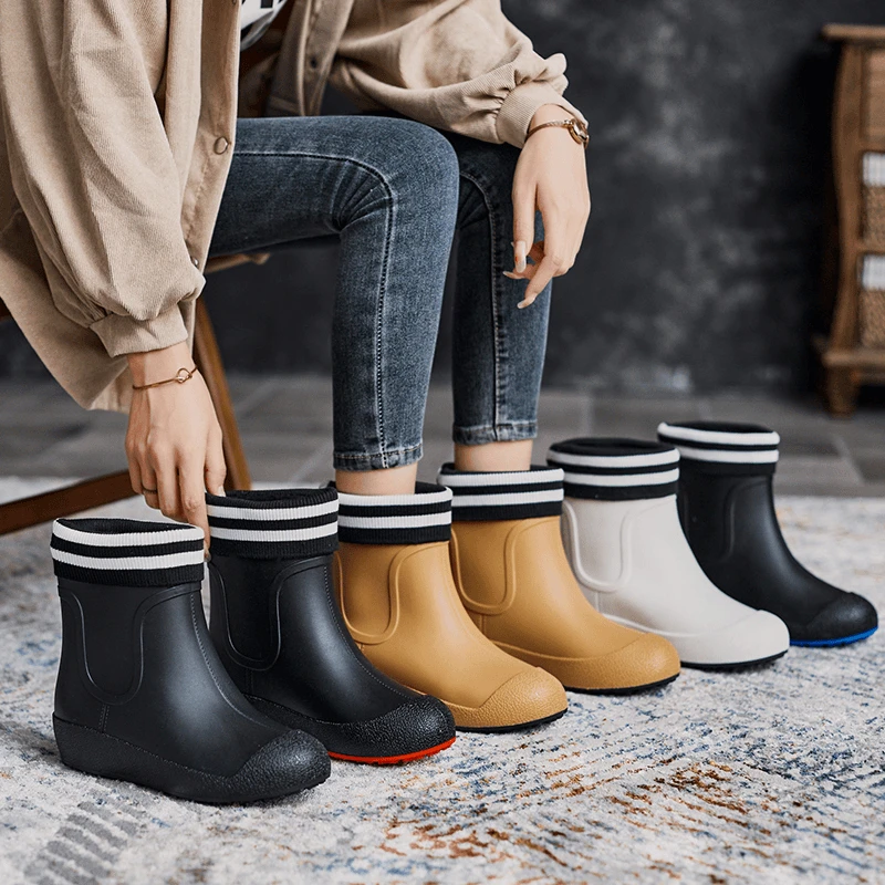 喆星冬季保暖雨鞋女筒水鞋防滑雨靴男士胶鞋加绒内胆可拆偏小1码