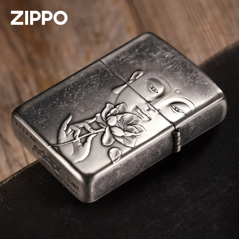 Zippo打火机【纯银相思】浮雕男士复古防风双面经典DYJ1