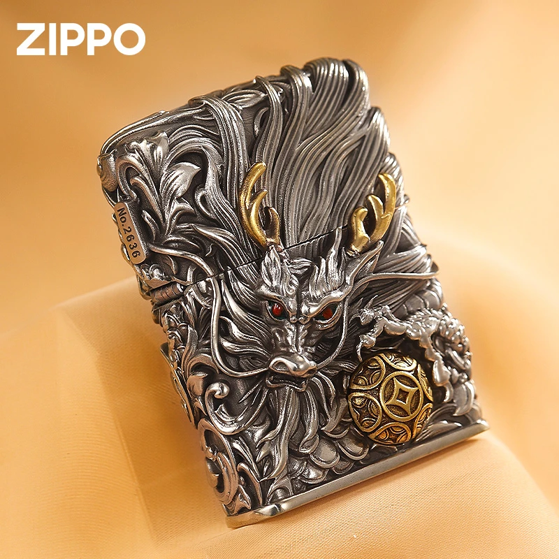 ZIPPO/之宝打火机【重机辰龙】防风原装男士复古个性送礼DYJ1H1X1
