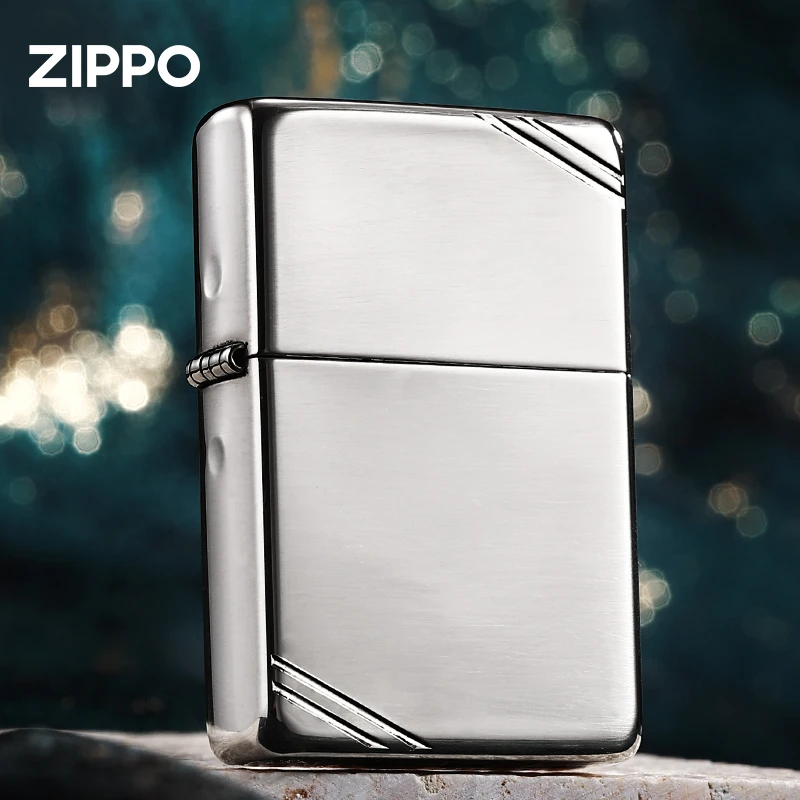 ZIPPO正版打火机1937古典复刻白银镜面切角14号男士原装TC9918DK