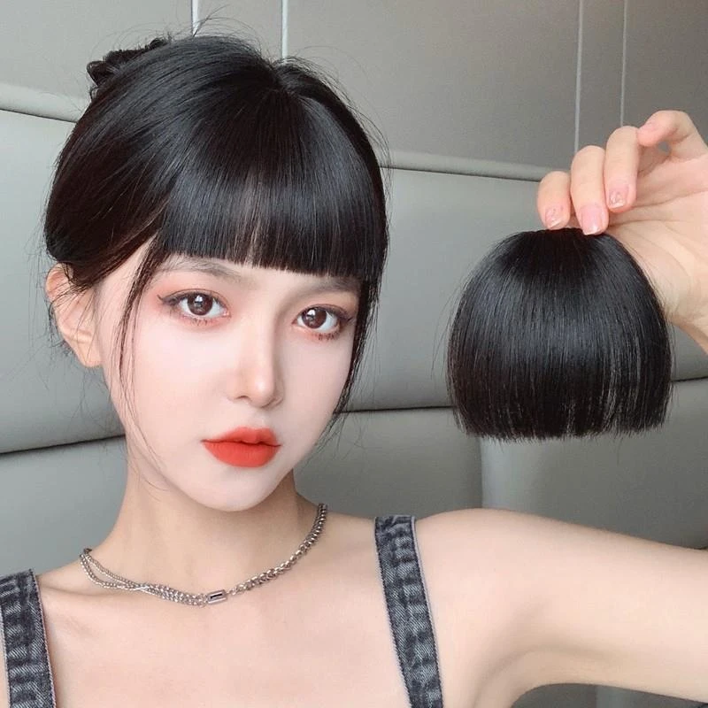 二次元眉上刘海假发女真发自然前额网红漫画齐刘海一刀切假发头帘