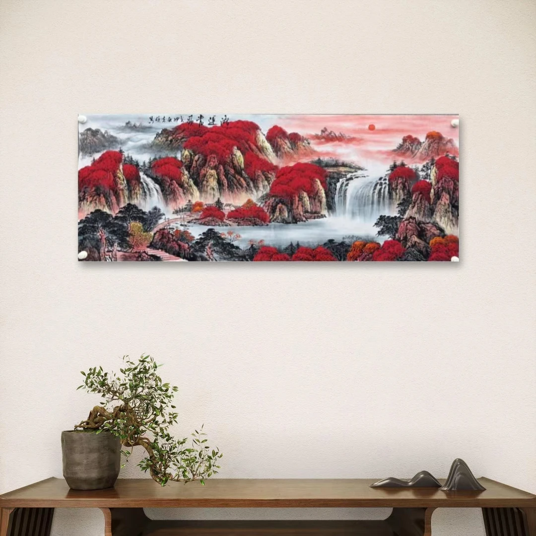 于光领-1-1-手绘国画-鸿运当头-小六尺-客厅办公室挂画